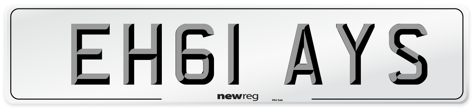 EH61 AYS Number Plate from New Reg